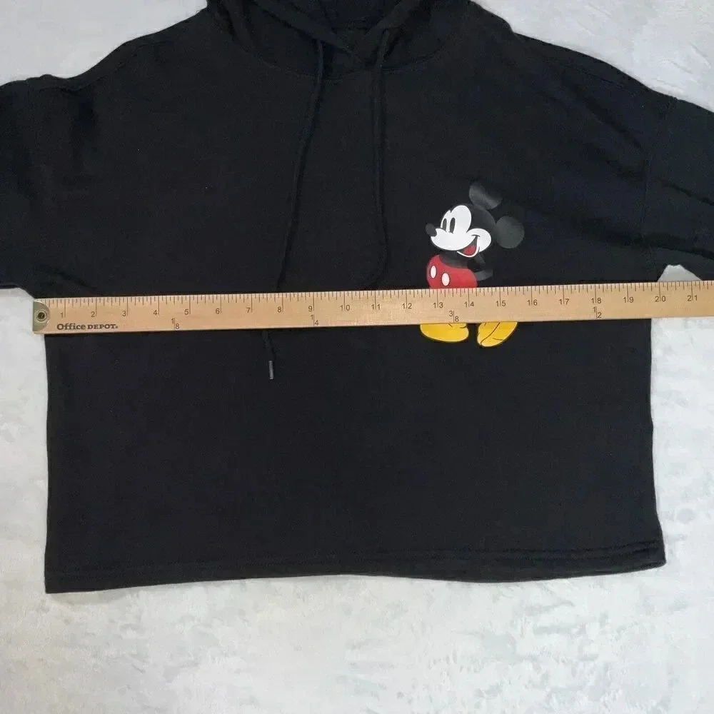 Disney Mickey Mouse Hoodie Youth Medium Black Sweatshirt Hooded Pullover